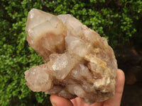 Natural Cascading White Phantom Smokey Quartz Clusters  x 3 From Luena, Congo - Toprock Gemstones and Minerals 