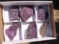 Natural Metallic Purpurite Cobbed Specimens  x 6 From Erongo, Namibia - Toprock Gemstones and Minerals 