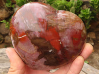 Polished Petrified Red Podocarpus Wood Hearts  x 2 From Mahajanga, Madagascar - Toprock Gemstones and Minerals 