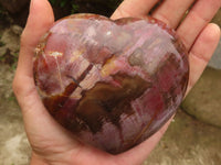 Polished Petrified Red Podocarpus Wood Hearts  x 2 From Mahajanga, Madagascar - Toprock Gemstones and Minerals 