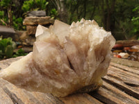 Natural Cascading White Phantom Smokey Quartz Clusters  x 3 From Luena, Congo - Toprock Gemstones and Minerals 