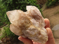 Natural Cascading White Phantom Smokey Quartz Clusters  x 3 From Luena, Congo - Toprock Gemstones and Minerals 