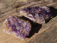 Natural Dark Amethyst Crystal Clusters x 2 From Zambia