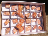 Natural New Sunset Orange Calcite Specimens  x 24 From Spitzkop, Namibia - Toprock Gemstones and Minerals 