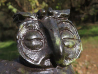 Polished Hand Carved Green Verdite Owls x 2 From Zimbabwe - TopRock