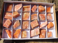 Natural New Sunset Orange Calcite Specimens  x 24 From Spitzkop, Namibia