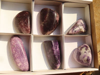 Polished Purple Lepidolite Free Forms  x 6 From Zimbabwe