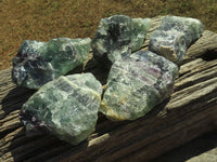 Natural Selected Watermelon Fluorite Cobbed Pieces x 4 From Uis, Namibia - TopRock