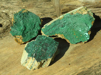 Natural Micro Botryoidal Crystalline Malachite Specimens  x 3 From Congo