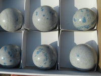 Polished Blue Spotted Spinel Spheres x 6 From Madagascar - TopRock