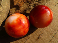 Polished Carnelian Agate Spheres  x 6 From Madagascar