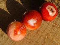 Polished Carnelian Agate Spheres  x 6 From Madagascar