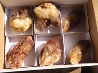 Natural Red Hematoid  Phantom Quartz Specimens x 6 From Karoi, Zimbabwe