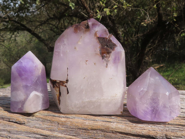 Polished Lovely Trio Of Violet Dream Amethyst Points  x 3 From Madagascar - TopRock