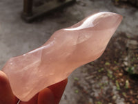 Polished Pink Rose Quartz Flame Sculptures x 6 From Madagascar