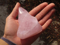 Polished Pink Rose Quartz Flame Sculptures x 6 From Madagascar