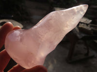 Polished Pink Rose Quartz Flame Sculptures x 6 From Madagascar