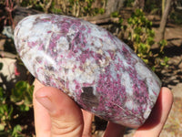 Polished Rubellite Pink Tourmaline Matrix Standing Free Forms x 2 From Madagascar