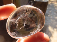 Polished Clear Rock Crystal Galet / Palm Stones x 13 From Madagascar