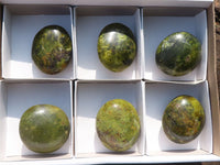 Polished Green Opal Palm Stones  x 6 From Madagascar - TopRock