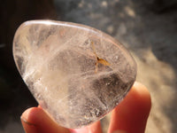 Polished Clear Rock Crystal Galet / Palm Stones x 13 From Madagascar