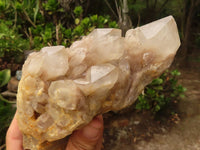 Natural Cascading White Phantom Smokey Quartz Clusters  x 2 From Luena, Congo - Toprock Gemstones and Minerals 