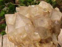 Natural Cascading White Phantom Smokey Quartz Clusters  x 2 From Luena, Congo - Toprock Gemstones and Minerals 