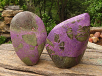 Polished Purple Stichtite & Serpentine Standing Free Forms  x 3 From Barberton, South Africa - Toprock Gemstones and Minerals 