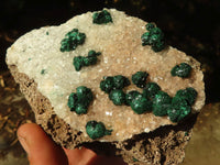 Natural Rare Ball Malachite On Drusy Quartz & Dolomite Matrix  x 2 From Kambove, Congo