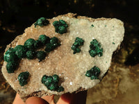 Natural Rare Ball Malachite On Drusy Quartz & Dolomite Matrix  x 2 From Kambove, Congo