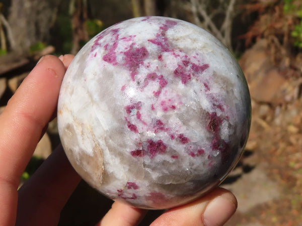 Polished Rubellite Pink Tourmaline Matrix Spheres x 2 From Madagascar