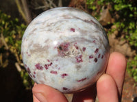 Polished Rubellite Pink Tourmaline Matrix Spheres x 2 From Madagascar