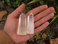 Polished Semi Optic Quartz Crystal Points x 12 From Madagascar - TopRock