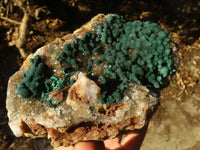 Natural Rare Ball Malachite On Drusy Quartz & Dolomite Matrix  x 1 From Kambove, Congo