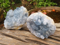 Natural Blue Celestite Crystal Specimens  x 3 From Sakoany, Madagascar - Toprock Gemstones and Minerals 