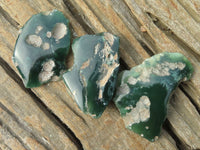 Polished One Side Polished Emerald Mtorolite Plates  x 12 From Zimbabwe