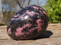 Polished Pink & Black Rhodonite Eggs x 6 From Madagascar