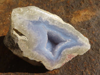 Polished One Side Blue Lace Agate Specimens x 6 From Nsanje, Malawi