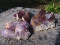 Natural Tangerine Amethyst Crystal Clusters x 3 From Mumbwa, Zambia - TopRock