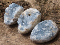 Polished Crystal Centred Blue Celestite Eggs  x 3 From Sakoany, Madagascar - TopRock