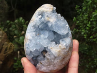 Polished Crystal Centred Blue Celestite Eggs  x 3 From Sakoany, Madagascar - TopRock