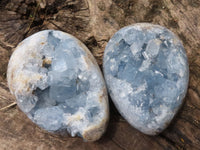 Polished Crystal Centred Blue Celestite Eggs  x 3 From Sakoany, Madagascar - TopRock