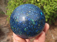 Polished Conglomerate Chrysocolla Spheres  x 2 From Congo