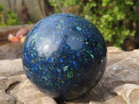 Polished Conglomerate Chrysocolla Spheres  x 2 From Congo