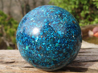 Polished Conglomerate Chrysocolla Spheres  x 2 From Congo