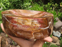 Polished Petrified Podocarpus Wood Dish x 1 From Mahajanga, Madagascar - TopRock