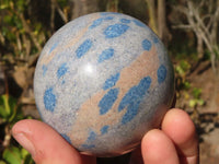 Polished Blue Spotted Spinel Quartz Spheres x 3 From Madagascar