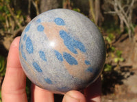 Polished Blue Spotted Spinel Quartz Spheres x 3 From Madagascar