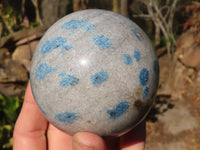 Polished Blue Spotted Spinel Quartz Spheres x 3 From Madagascar