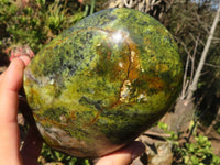 Polished Green Opal Standing Free Form  x 1 From Antsirabe, Madagascar - Toprock Gemstones and Minerals 